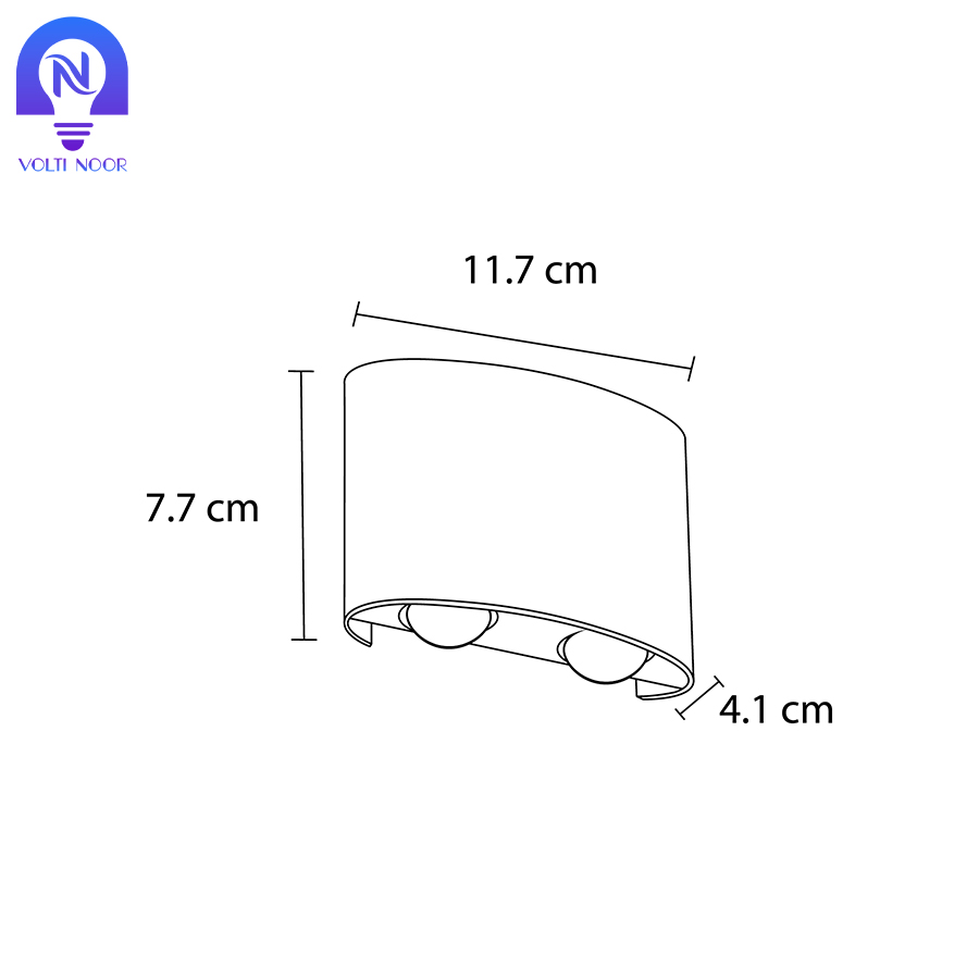 چراغ دکوراتیو یک طرفه 2W - تصویر 5